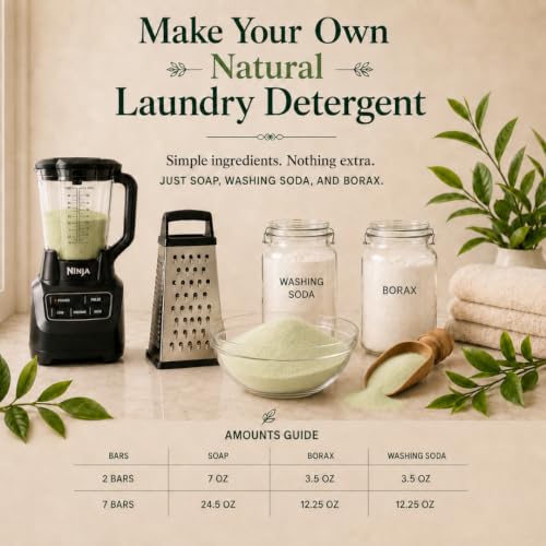 Natural Laundry Soap Bar & Stain Remover - Green Tea, 7 Bars, 24.5 oz