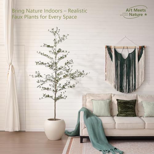 7ft Faux Olive Tree with Fake Trunk - Shady Lady Artificial Tree, UV Resistant