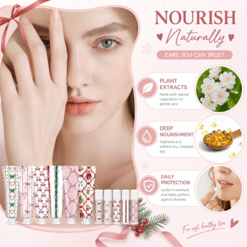 Dansib 36-Pack Christmas Hand Cream & Lip Balm Gift Set - 6 Festive Scents, Travel Size