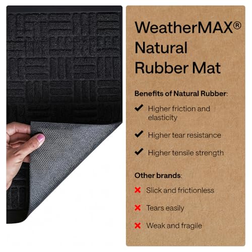 Gorilla Grip WeatherMax Door Mat - Indoor Outdoor Use, 58x34 Black Maze (Variation of THIS listing)