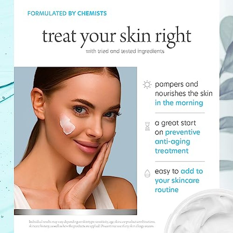 Hyaluronic Acid & Vitamin E Daily Face Moisturizer - Reduce Acne Scars, Fines Lines, Wrinkles, Hydrating Day Cream - Cruelty Free Korean Skin Care For All Skin Types - 1.69 Fl. oz/ 50ml