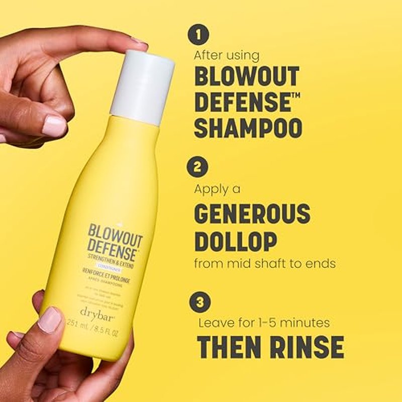 Drybar Blowout Defense Strengthen & Extend Conditioner, Lightweight Texture, Hydrates, Detangles, Reduces Breakage, No Build-Up, Long-Lasting Blowouts