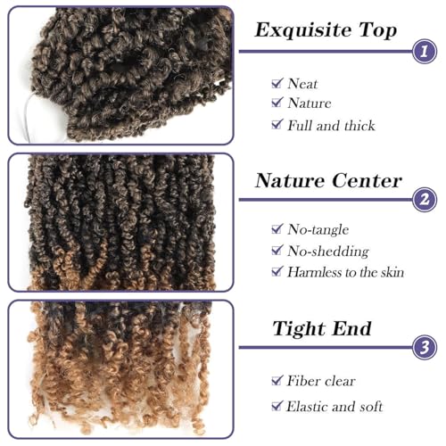 Datanala 14 Inch T27# Pre-Twisted Yanky Twists Crochet Hair 9 Packs Bohemian Passion Style
