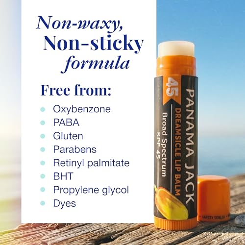 SPF 45 Sunscreen Lip Balm Set - Dreamsicle Flavor, Pack of 7