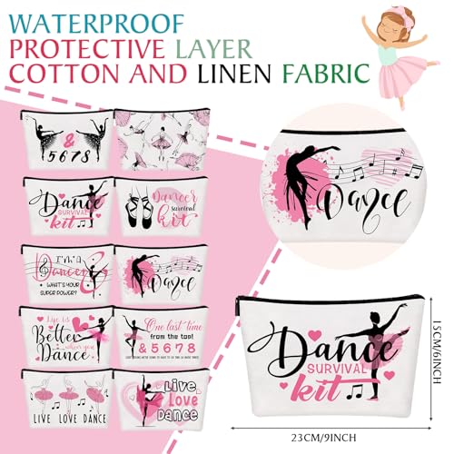 Irenare 30 Pcs Dancer Appreciation Gifts for Women Canvas Makeup Bags Cosmetic Dance Kit Travel Toiletry Case Pencil Toiletry Zipper Pouch Bag Thank You Gift Class Prizes Gifts