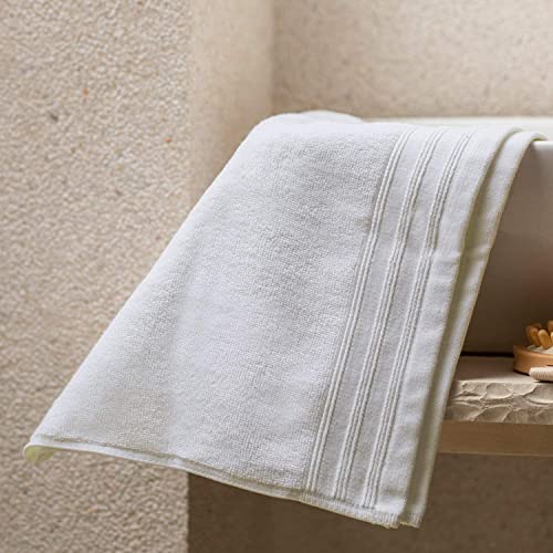 CRAFTSWORTH Cotton Washcloths Set (12x12 Inches,Pack of 12) -650 GSM 100% Ring Spun Cotton - Premium Quality Highly Absorbent and Soft Feel Face Cloth Fingertip Towels - White