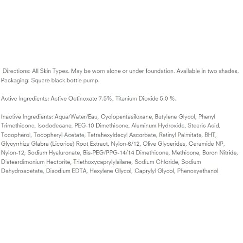 Jolie Tinted Foundation Face Primer SPF 20 Sunscreen, Subtle Radiance/Supreme Hydration - All Skin Types (Medium)