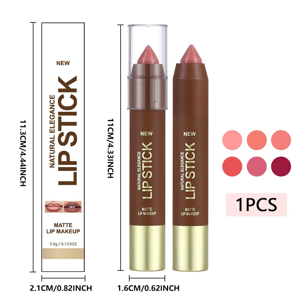 QIDSTERS Matte Lipstick Crayon for Women, Nude Pink 24 Hour Lipstick Lip Liner Pencil, Neutral Lip Stick Lipliner Long Lasting Waterproof Smudge Proof, Vegan & Cruelty-Free, 03