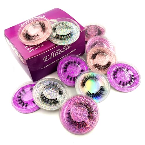 False Eyelashes Wholesale, 50 pairs Natural Look Eyelashes Mink Lash Pack Reusable Fluffy 12-14mm