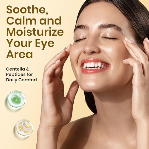 Beetles Caffeine Eye Cream with Retinol, Blur & Glow Under Eye Cream for Dark Circles & Puffiness, Help Improve the Look of Fine Lines, Brighten Eyes Care with Cooling Metal Tip, 0.68 fl oz (20 ml)