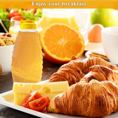 80 Pack 16oz Clear Food Grade Plastic Honey Bottles with Flip-Top Lids - Refillable & Leakproof