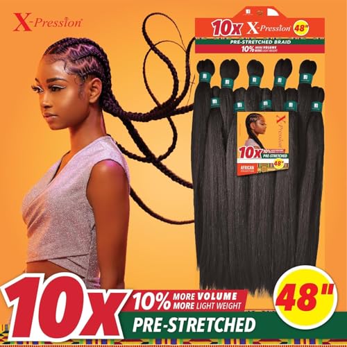Pre-Stretched Synthetic Braiding Hair Extensions - Copper Red, 48 Inch