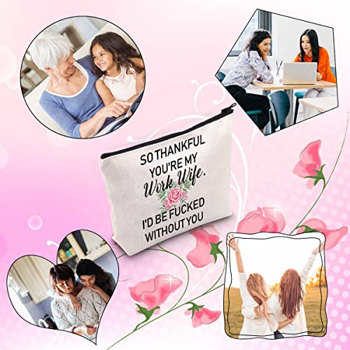 TSOTMO Novelty Work Wife Gift So Thankful You¡¯re My Work Wife Zipper Pouch Makeup Bag (WORK WIFE WITHOUT YOU)
