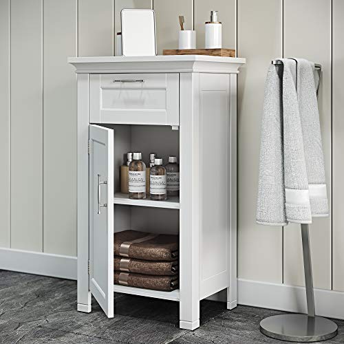 Floor Storage Cabinet with Single Door - White, Somerset Collection - RiverRidge