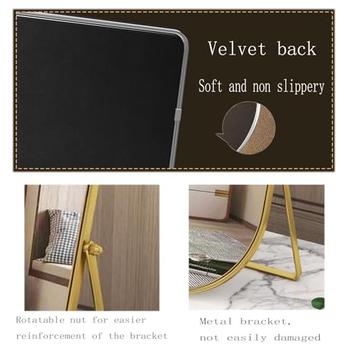 Desktop Vanity Makeup Mirror Portable Standing Mirror with Metal Stand 90¡ÆAdjustable Rectangular Desk Table Mirrors Good for Bedroom Living Room Shower Room Office