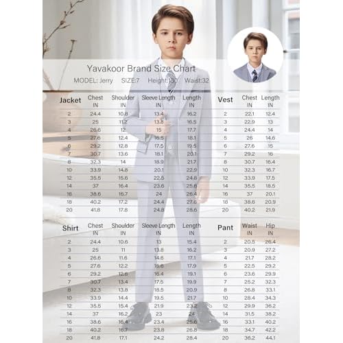 Boys Suits 5 Piece Slim Fit Suit for Kids Formal Ring Bearer Suits