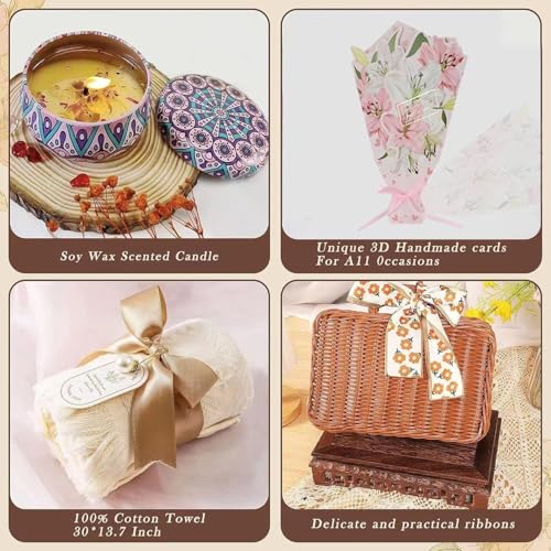 Bath Bomb Gift Set Birthday Gifts for Women,Unique Valentine's Day/Mothers Day Gifts,Spa Relaxation Self Care Gifts Basket for Her,Mom,Sister,Girlfriend,Wife,Friend