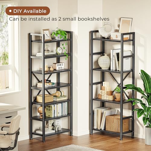 SUPERJARE Black 4-Tier Triple Bookshelf with 11 Adjustable Shelves - Home & Office Storage