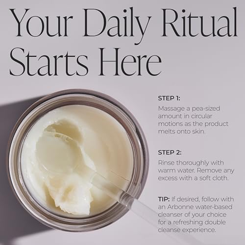 Arbonne DermResults Advanced Cleansing Balm with Avocado Oil Gentle Makeup Remover Balm for Face ? Waterproof Makeup Remover ? Moisturizing Cleanser for All Skin Types ? 3.1 oz (90 g)