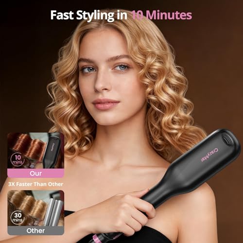 CrazyMar 1-Inch Wave Curling Iron for Beach Waves - Black - Fast Heat Up