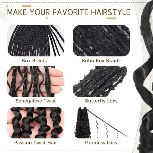 Suyiapiy Pink 18 Inch French Curl Braiding Hair 8 Packs for Crochet & Styles