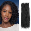 6 Inch 30 Strands Sister Locs Extensions Human Hair Microlocs Dreadlocks - 0.2cm