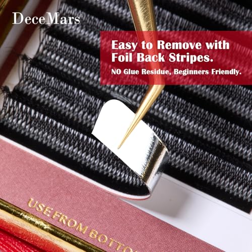 DeceMars 10D U Shaped Eyelash Extensions Easy Fans Double Tips 5D Russian Volume Crisscross Eyelashes Natural Soft YY Lash Extensions Handwoven Mesh Wispy Clusters Matte Black-0.07mm-D-8-15mm Mix