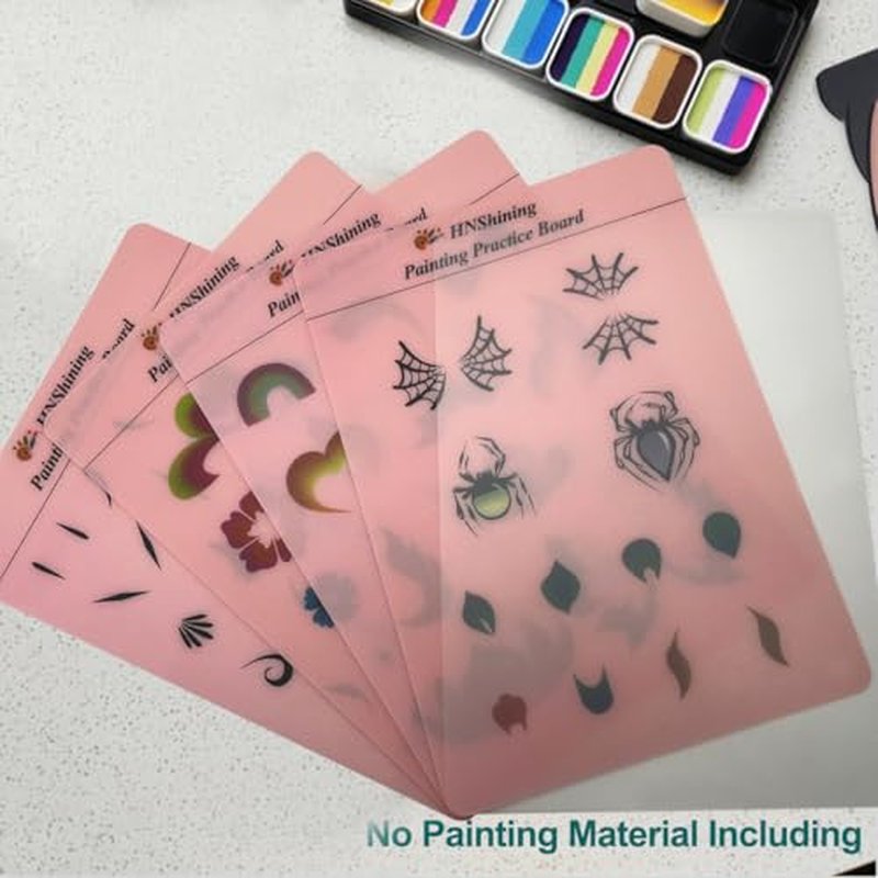 Face and Body Paint Practice Board With Various Patterns - Reusable Exercise Template and Skill Sheet
