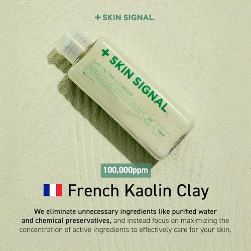 Green Clay Enzyme Facial Cleanser for Pores & Blemishes - Deep Exfoliating Powder Wash