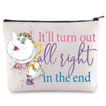 WZMPA Funny Mrs. Potts & Chip Cosmetic Bag - Lovers Gifts Makeup Zipper Pouch - It'll Turn Out All Right In The End Merchandise