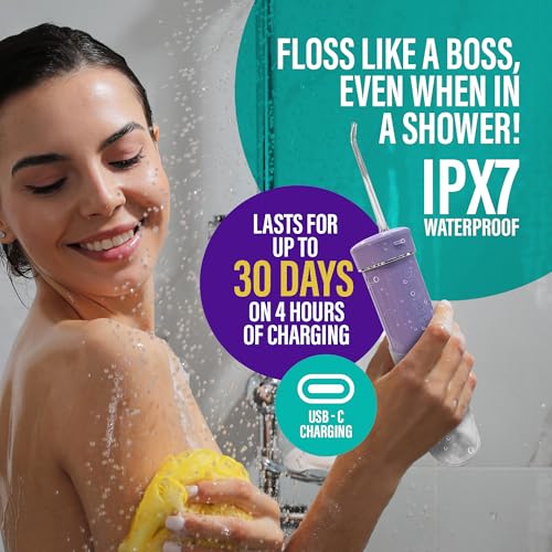 Lavender Portable Water Flosser for Sensitive Gums - Cordless & Travel-Friendly