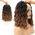Eliza Wavy Gypsy Locs Crochet Hair - 14 Inch Ombré Goddess Faux Locs, 8 Packs with Variation OM2T3027