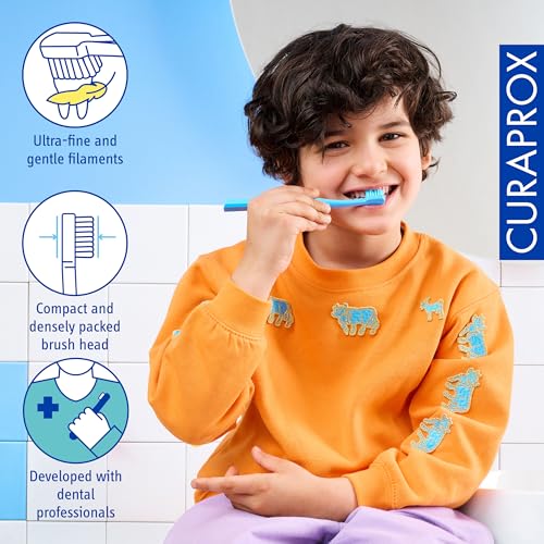Curaprox Kids Ultra Soft Toothbrush 3-Pack - Swiss Made Pediatric Oral Care