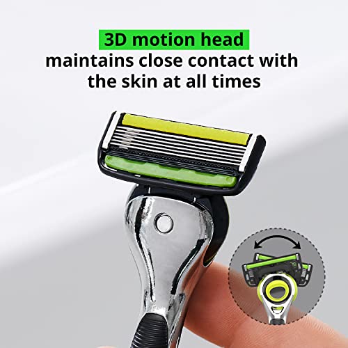 Dorco Pace 6 Pro 3D Motion Razor System - 1 Handle + 9 Cartridges, Pack of 10