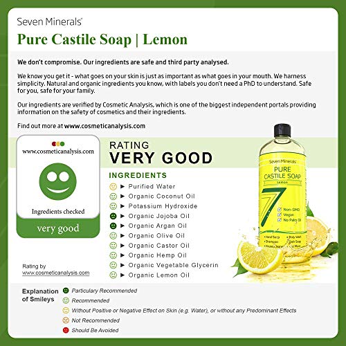 Seven Minerals Sweet Orange Castile Soap & Lemon Castile Soap (33.8 fl oz)