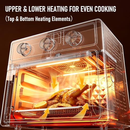 13 Qt Toaster Oven Air Fryer Combo with Mechanical Knobs - Compact Kitchen Appliance