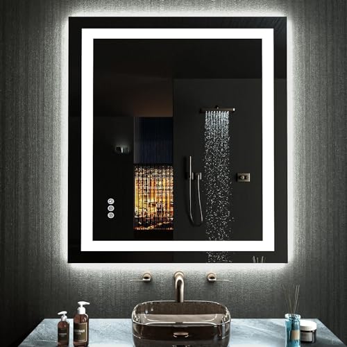 RGB LED Bathroom Mirror with Lights, Dimmable & Anti-Fog, 20x28 Inches - Variation Rgb / 28L x 20W
