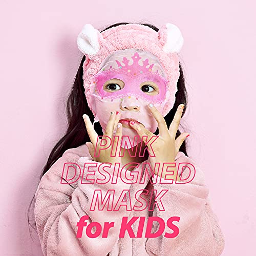 Kids Face Mask Sheets for Children - Peach and Ballerina 10 Pack, Hypoallergenic Cotton, Soothing & Hydrating