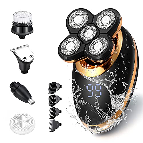 Gold 5D 5-in-1 Men's Electric Shaver & Grooming Kit Waterproof Cordless