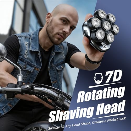 Velurie 7D Floating Shaver Replacement Heads for SHPAVVER/Wyklaus/Cyruzi - Black03 3Pack
