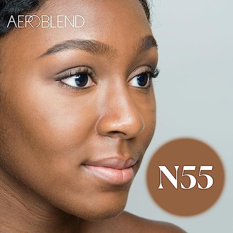 AEROBLEND Airbrush Foundation Makeup: Professional, Water-Based, Buildable, Long-wearing, For all skin types, 1 oz (N55)