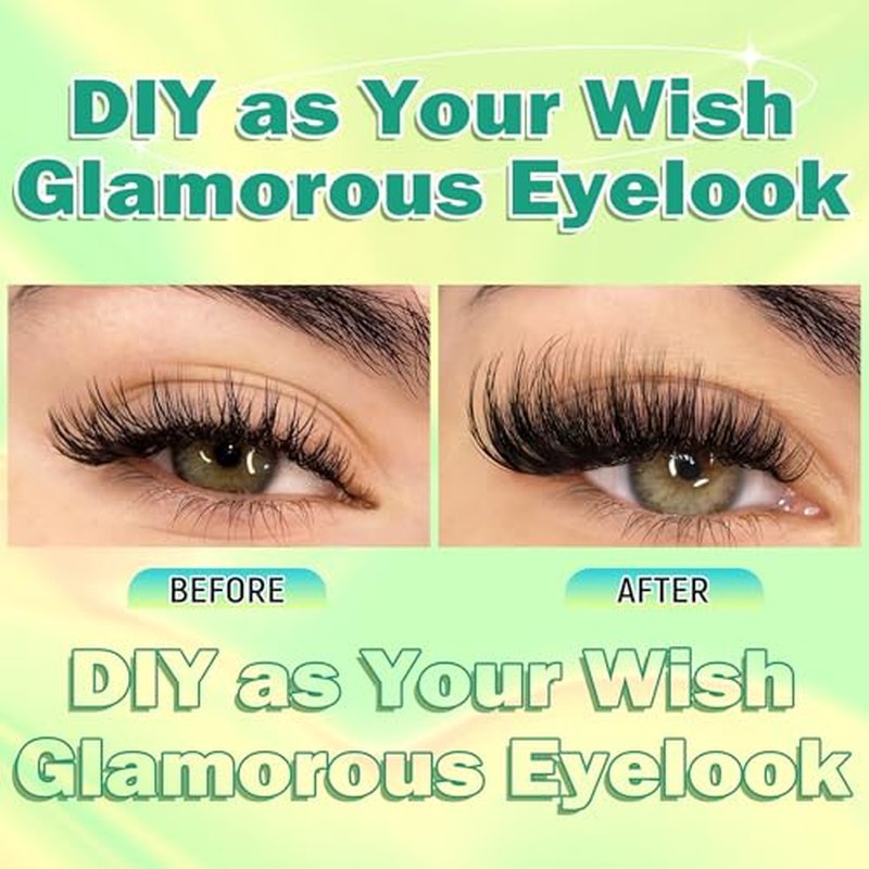 Lash Clusters Kit Thick Eyelash Clusters Individual Wispy Volume Lash Extension Kit 10-20MM Cluster Eyelash Extensions with Lash Glue Bond and Seal Tweezers (70D+80D) by Newcally