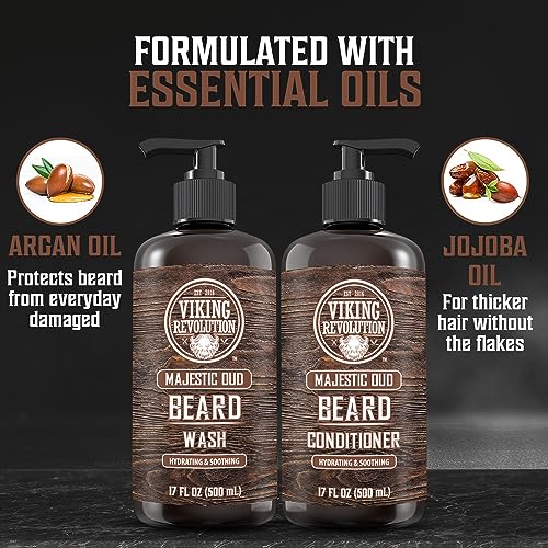 Beard Wash & Conditioner Set - Majestic Oud - 17 oz — Pack of 2, Beard Care