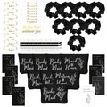 Cunno 48 Pcs 8 Sets Bridesmaid Proposal Gifts Bulk Wedding Will You Be My Maid of Honor Matron of Honor Bridal Shower Makeup Bags Scrunchies Bracelets Cards for Wedding Bridesmaids(Black)