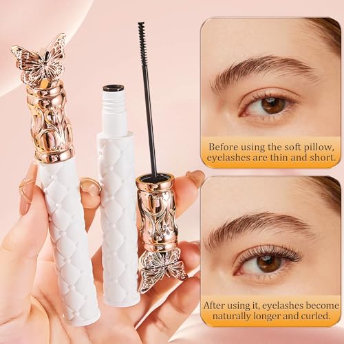 Mascara,New Lift Iron Wand Mascara,Small Soft Brush,For Tiny and Lower Eyelashes,Thick,Curling,Long-Lasting Mascaras,Waterproof,Non-smudged(2Pcs)