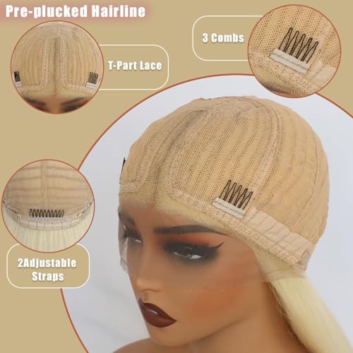Lezaxiu 30 Inch #613 Lace Front Wigs Pre Plucked Long Straight Blonde Hair Heat Resistant Synthetic Glueless Wig for Black Women Variation of THIS listing
