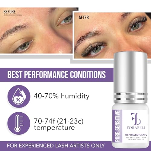 Forabeli Lash Shampoo and Pure Sensitive Lash Extension Glue Bundle - Gently Cleanses Lashes & Removes Makeup - No Fumes, Ideal for Sensitive Eyes - Complete Set for Long-Lasting Eyelash Extensions