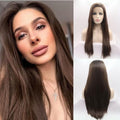 Long Silky Straight Brown Lace Front Wig 24 Inch for Women - Variation Brown