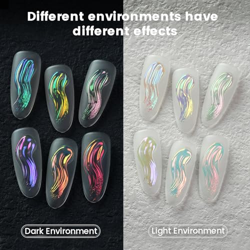 Aurora Chrome Nail Powder - Holographic Holo Nail Art Glitter - Variation GTKIT-01