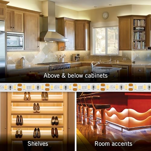 LED Strip Lights 12V White 3000K Soft White - 32.8 ft, 120 LED/m, Flexible Tape